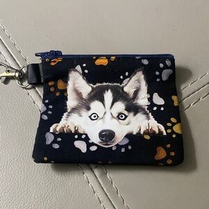 Husky Paw Print Coin Pouch